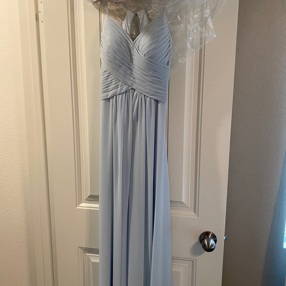 Baby blue bridesmaid dress